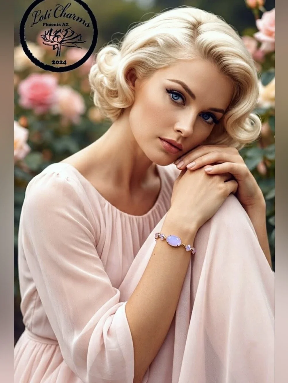 Twinkling Preciosa Pink Opal AB in Feminine & Dainty Crystal & Glass Bracelet